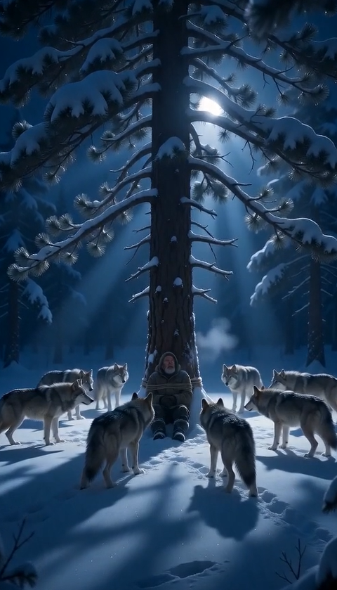 🔥 THEY TIED AN OLD MAN TO A TREE AS WOLF BAIT… BUT WHAT THE ALPHA DID NEXT LEFT THE ENTIRE HUNTING PARTY FROZEN!