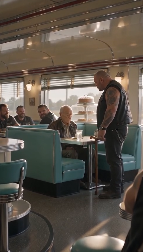 HE WALKED INTO A BIKER DINER WITH A CANE... THEN PULLED OUT SOMETHING THAT MADE EVERYONE FREEZE