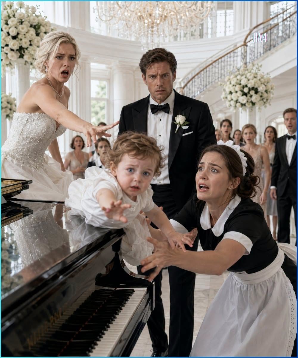 Ethan Caldwell remained kneeling on the pale marble, his hands hovering inches away from little Lily as if he were afraid that touching her would shatter an illusion, or worse, confirm a reality he wasn't yet equipped to handle. His gray-green eyes—the exact shade that stared back at him from the tear-streaked face of the little girl—were locked onto Rosa.