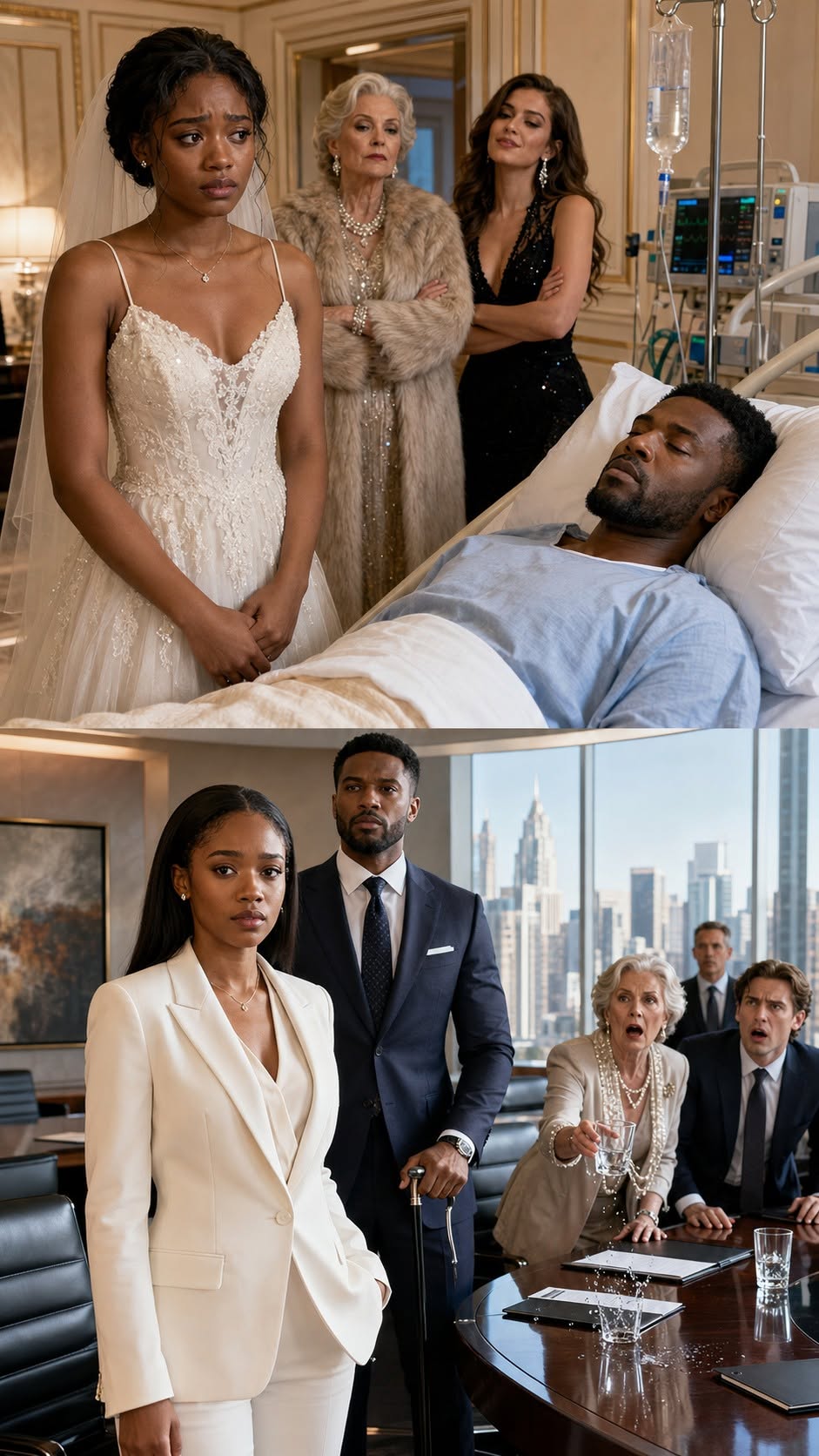 The thunderstorm outside the grand Okafor estate roared with terrifying intensity, flashing blinding streaks of lightning across the silk-curtained windows of the private clinic room.
