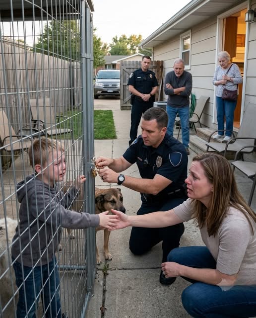 The metallic clank of the police cruiser’s door closing rang out like a gunshot through the humid October air, signaling the end of Eric’s reign of terror in the backyard—and the beginning of an entirely different nightmare.