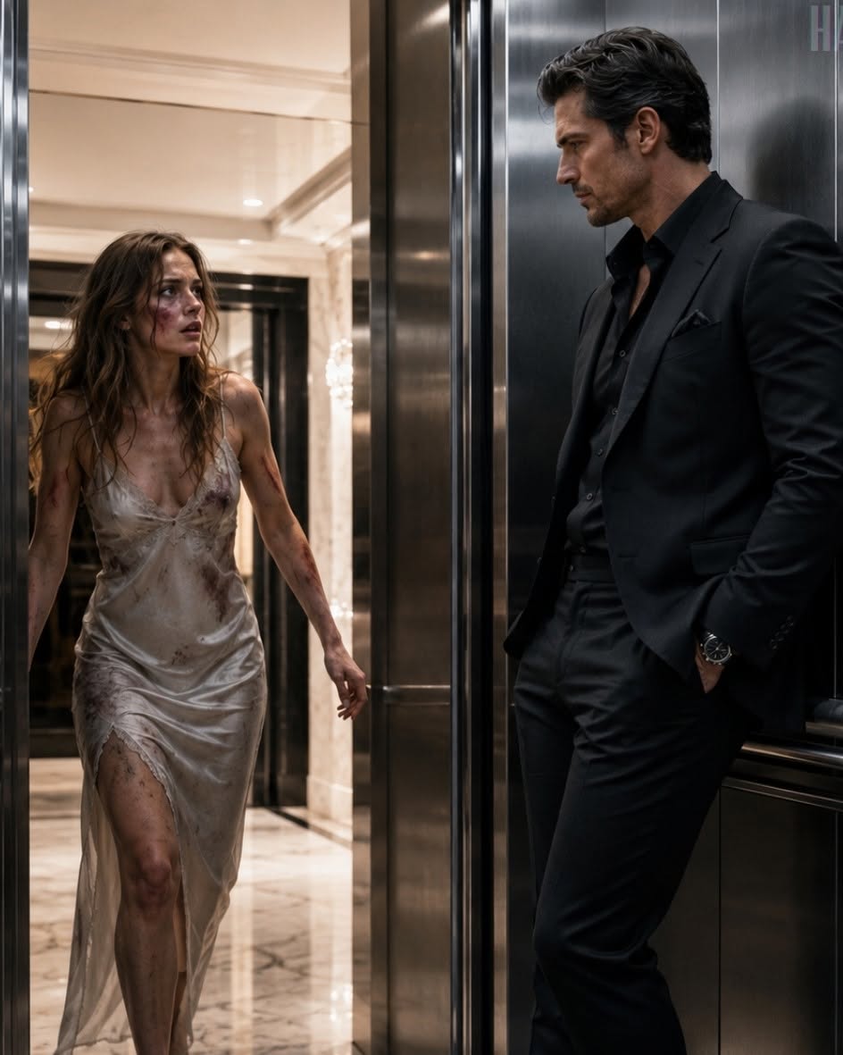 The descent felt like sinking into an abyss, every floor slipping away with a soft mechanical sigh. Elena stood frozen in Vincent Moretti’s oversized charcoal jacket, the heavy fabric swallowing her frame. Her ribs throbbed with every breath, and the salt of her tears burned her split lip. Yet, the paralyzing panic that had gripped her in the penthouse corridor was shifting into something colder, sharper.