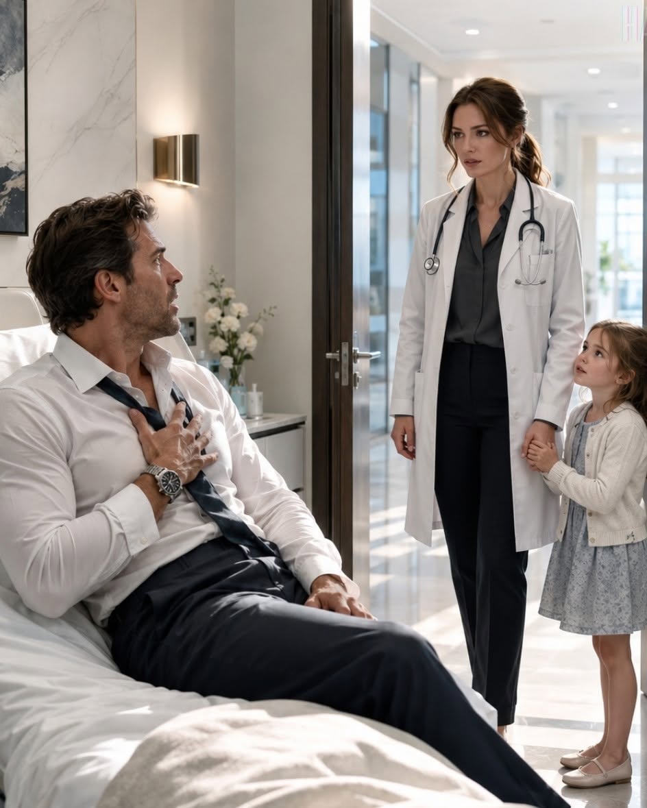 THE MILLIONAIRE CAME IN FOR CHEST PAIN—THEN HIS EX WALKED IN AS THE DOCTOR… AND A LITTLE GIRL WITH HIS FACE CALLED HER “MOM”