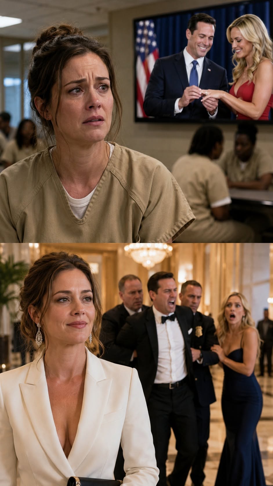 The small, static-heavy television screen in the correctional facility's common room flickered with the bright, artificial glare of studio lighting.