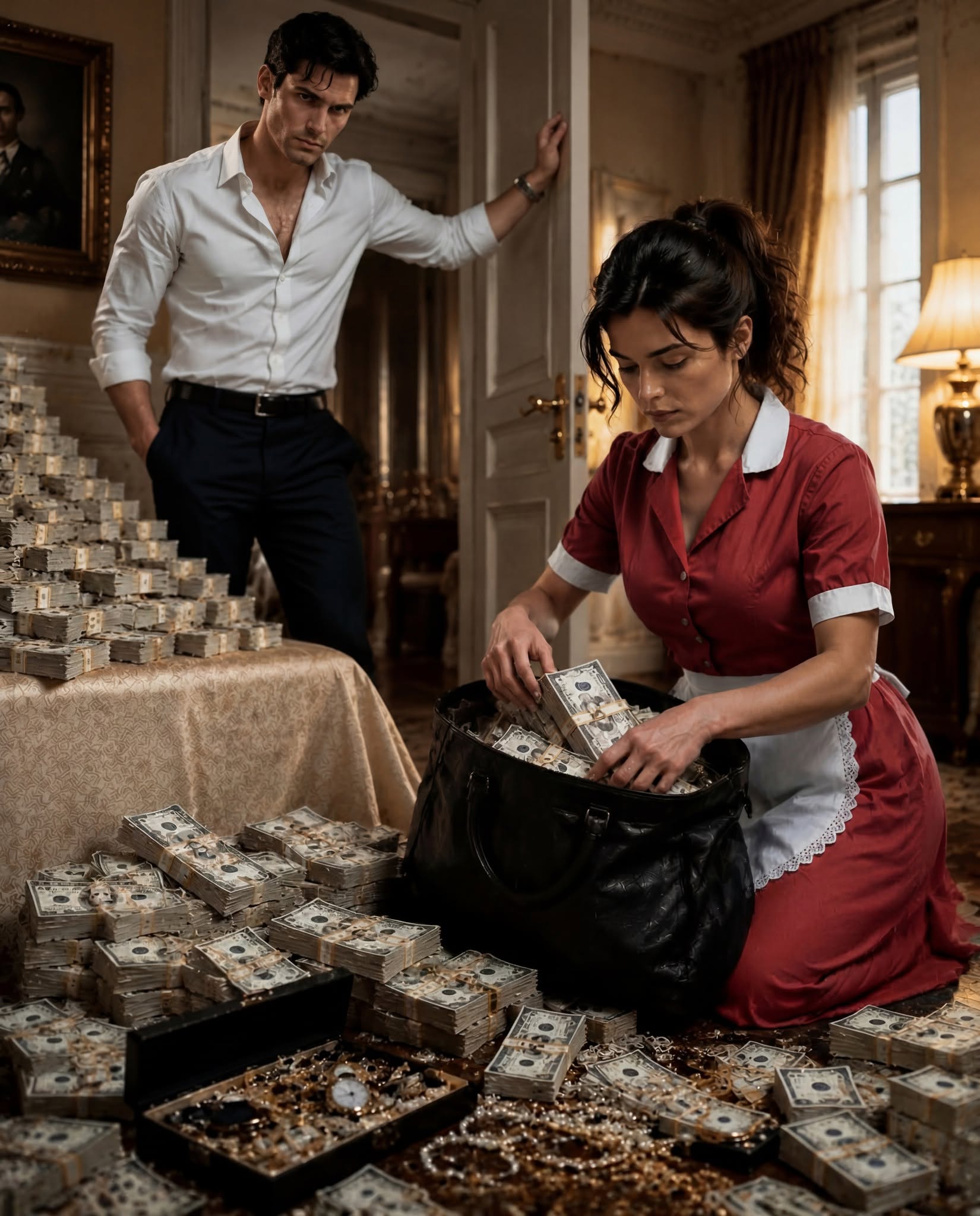 A Bankrupt Millionaire Caught His Housekeeper Surrounded by Cash—Then She Revealed Every Dollar Belonged to Him