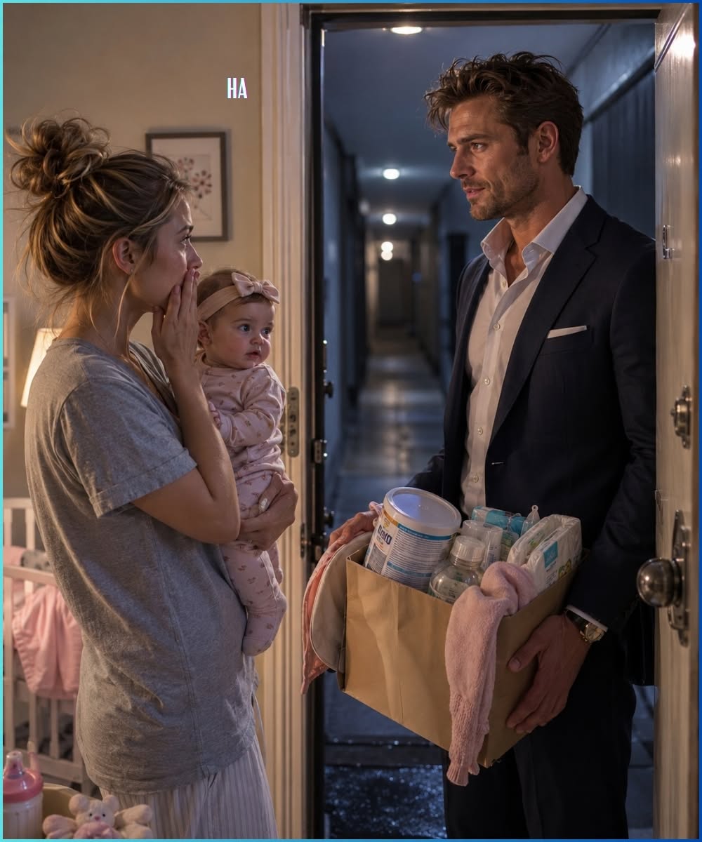 Sophie had finally drifted into a deep, peaceful slumber, her small chest rising and falling rhythmically against Claire’s chest. The six cans of premium formula, the diapers, and the tiny stuffed rabbit sat on the kitchen table like relics from a parallel universe where miracles actually happened.