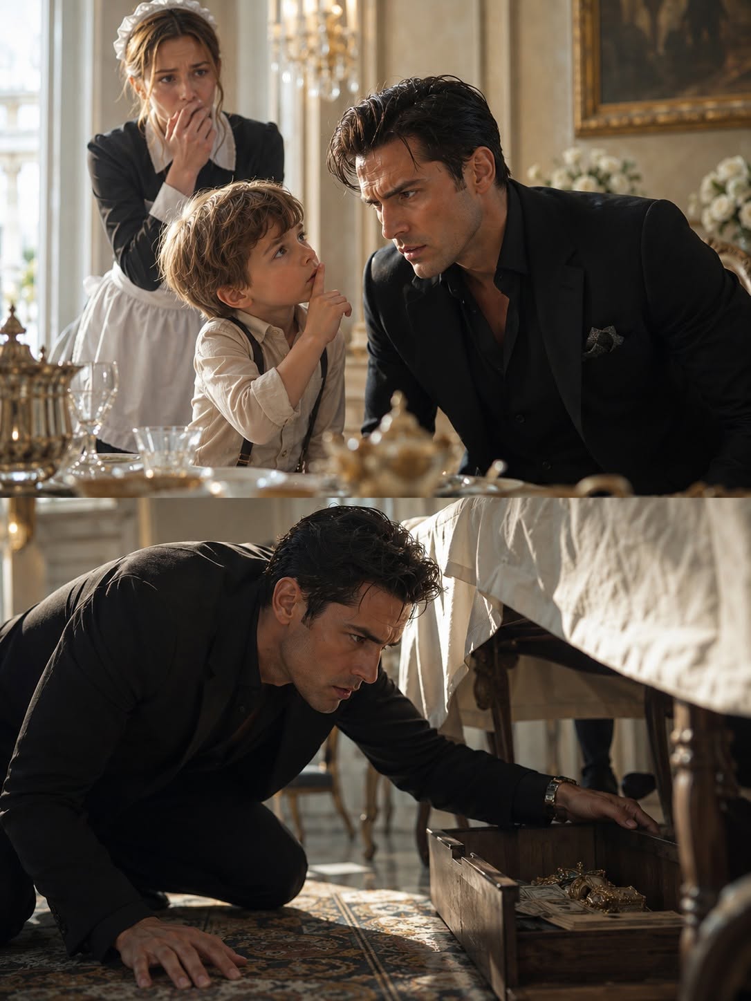 Look Under the Table, Sir, The Maid's Little Boy Whispered—The Mafia Boss Froze Instantly