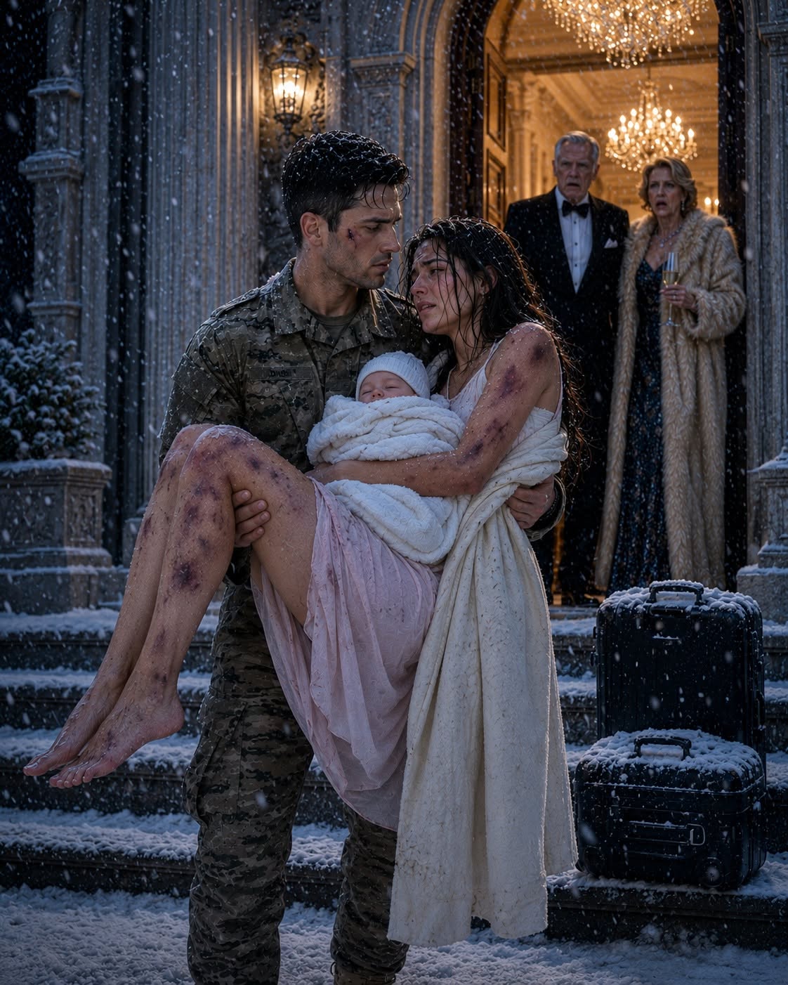 🚨 HE CAME HOME FROM WAR TO FIND HIS WIFE FROZEN IN THE SNOW BY HIS OWN PARENTS. BUT WHEN THE FEDS KNOCKED ON THE DOOR, HIS FATHER’S DEEPEST SECRET WAS EXPOSED! 🚨