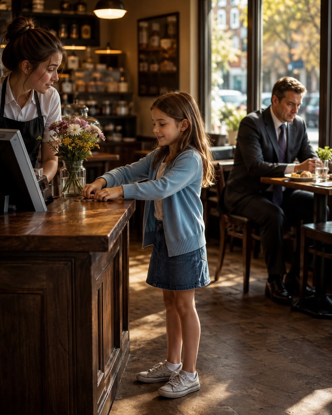 Humble 8-Year-Old Pays for a Stranger’s Lunch—Not Knowing He’s a Millionaire Mourning His Daughter.