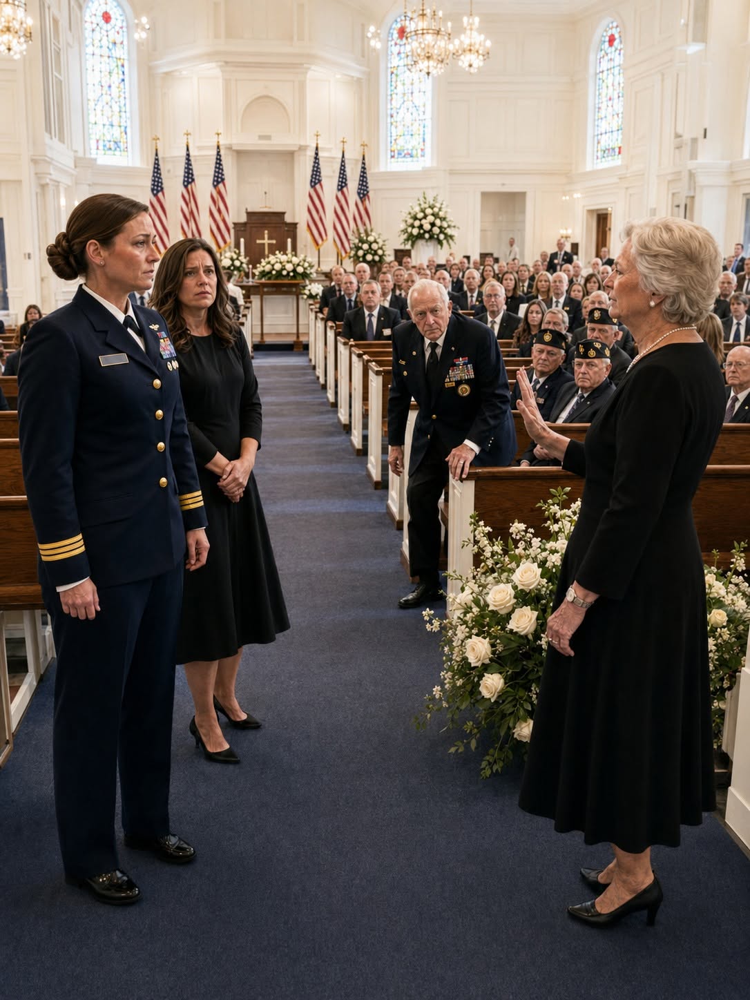 The heavy oak doors of the First Baptist Church of Cedar Creek framed the tense, suffocating silence of two hundred mourners.