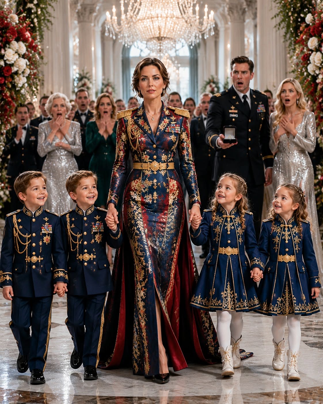 The sharp, heavy clatter of the velvet ring box hitting the polished hardwood floor sounded like a gunshot in the frozen silence of the grand hall.
