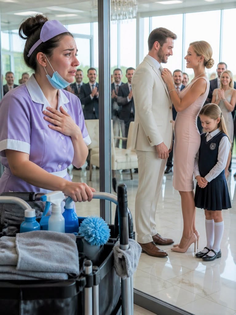 The metal handle of my cleaning cart vibrated under my white-knuckled grip. Inside my pocket, the screen of my old smartphone glowed faint blue, still recording. The audio waveform spiked violently with every step Victoria took on the polished terrazzo floor, her red soles clicking like a ticking time bomb.