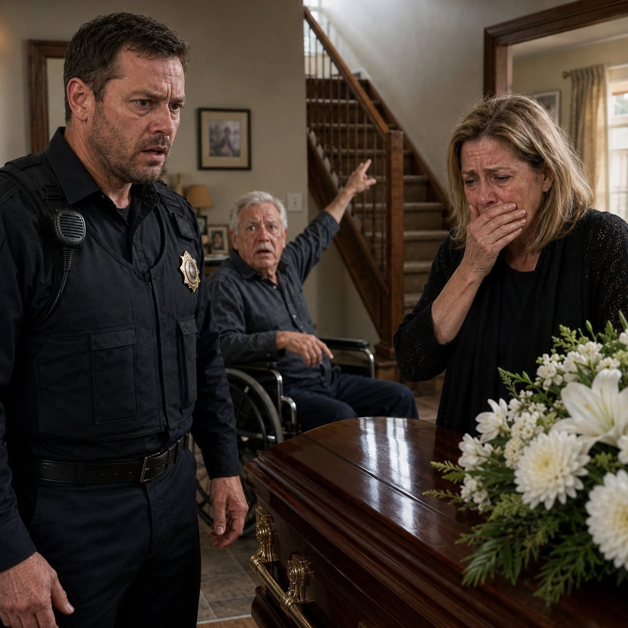 I RETURNED FROM A 72-HOUR SECURITY ASSIGNMENT TO MY WIFE’S FUNERAL—THEN OUR SIX-YEAR-OLD DAUGHTER POINTED AT MY MOTHER