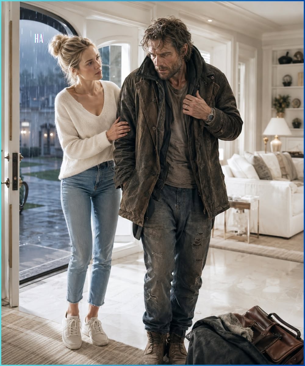 The kitchen light flickered once, casting a long, skeletal shadow across Daniel Bellamy’s framed portrait on the wall. Nora looked from the photograph to the man standing by the sink. Cal hadn’t moved toward the door. The sleet was lashing against the front windows now, a furious, scratching sound like fingernails trying to claw their way inside.