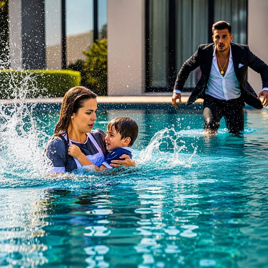 I DOVE FULLY CLOTHED INTO A MAFIA BOSS’S POOL TO SAVE HIS DROWNING SON — BUT WHEN HE GRABBED MY ARM, HIS NEXT WORDS MADE EVERYONE AROUND US STOP MOVING FOR A REASON I DIDN’T UNDERSTAND