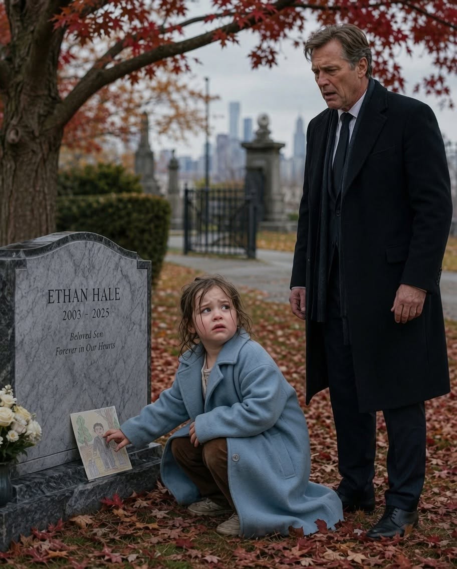 Warren Hale’s knees hit the frozen grass with a dull, heavy thud. He didn’t care that the damp soil soaked through the fine wool of his trousers, nor that the sharp edge of the headstone seemed to pierce his chest. The air caught in his throat, a sharp, metallic gasp escaping his lips as his calloused hands trembled uncontrollably.
