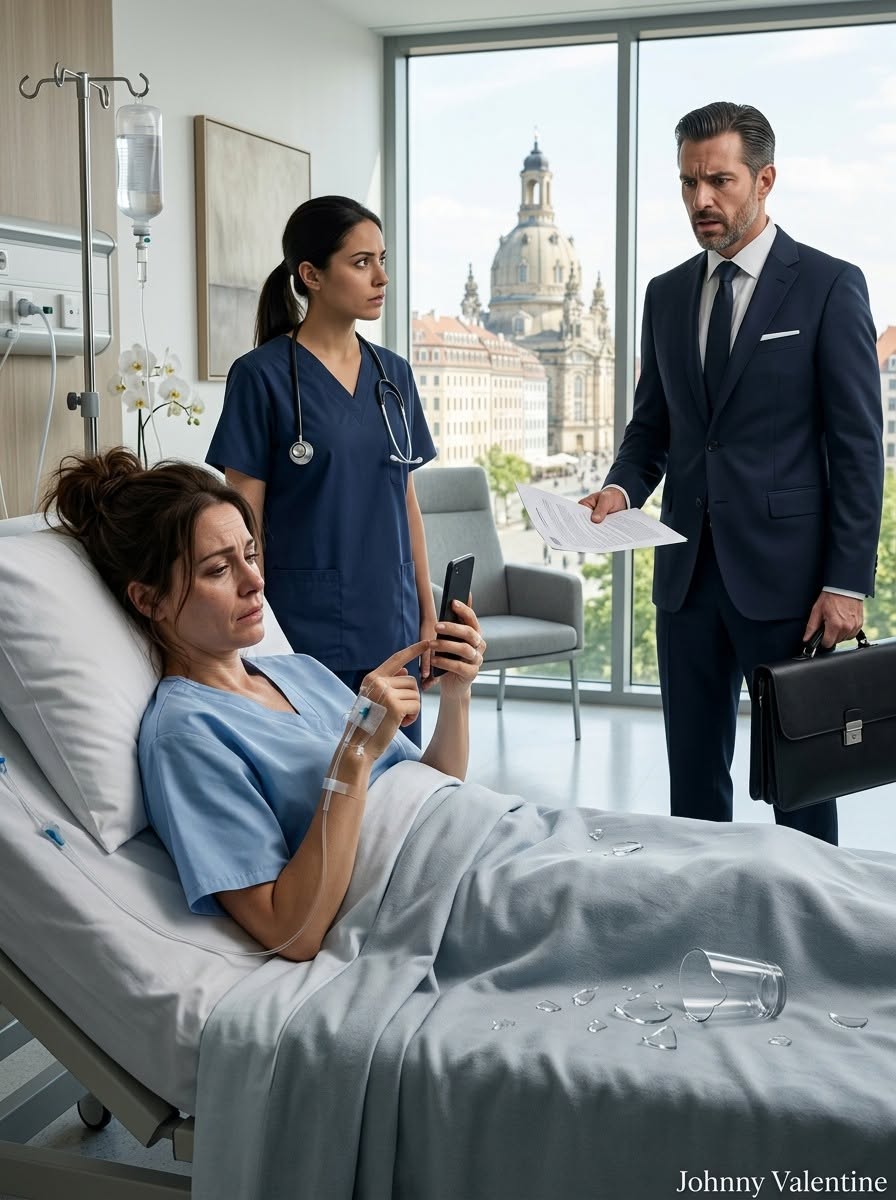 The hum of the hospital monitor was the only sound keeping Valeria company in the sterile, dimly lit room. Outside, rain beat against the windowpane, mirroring the cold fury building inside her chest. Her phone buzzed relentlessly on the bedside table. Another WhatsApp notification from Doña Carmen. Then one from Ricardo.