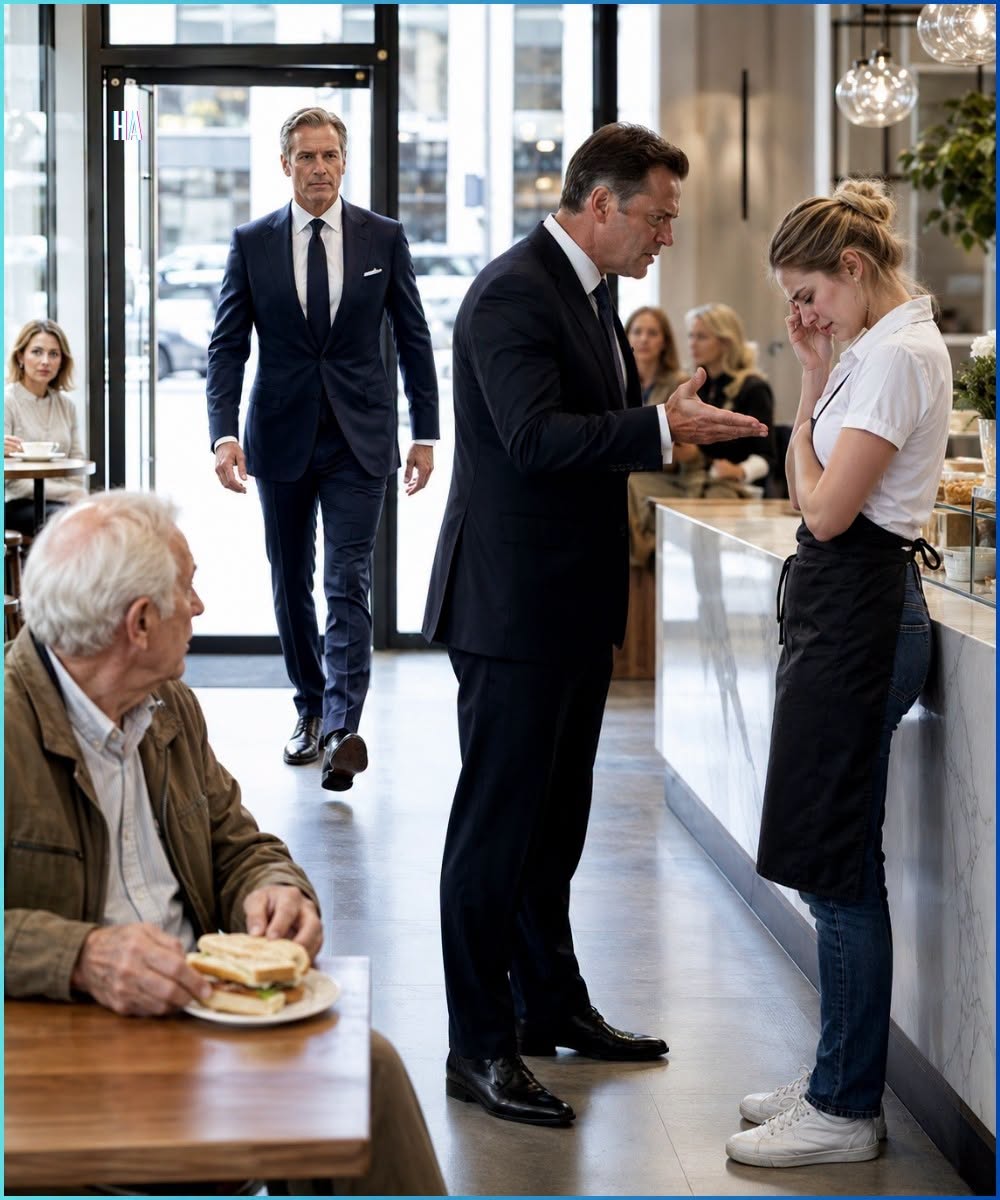 The cashier blinked, caught off guard. "Fourteen sixty-three," he repeated, looking between Hannah’s faded cleaning uniform and the old man’s scuffed shoes.