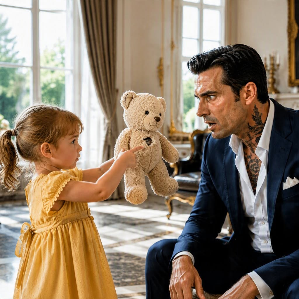 THE MAID’S THREE-YEAR-OLD DAUGHTER OFFERED TO FIX MY DEAD WIFE’S TORN TEDDY BEAR—THEN SHE FELT SOMETHING HARD INSIDE, AND ONE WOMAN IN MY HOUSE STOPPED SMILING