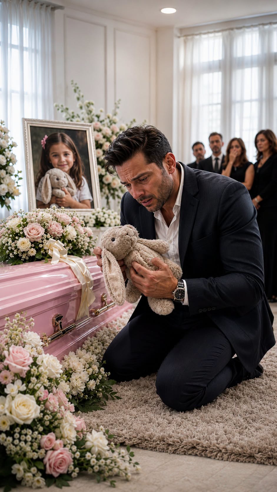 The tiny green blinking light on the smartwatch felt like an accusation in the quiet darkness of Camila’s bedroom. Daniel’s hands trembled so violently that he nearly dropped the device onto the hardwood floor. The small plastic rabbit, its gray fur worn thin from years of being clutched by tiny, feverish hands, lay discarded on the mattress next to the scissors.