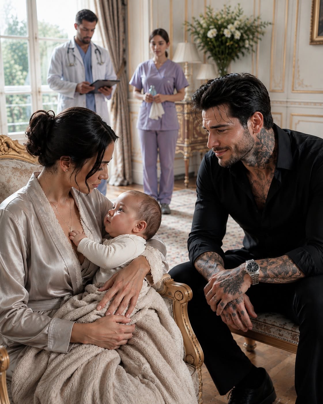 The silence in the nursery was so absolute that the low, rhythmic hum of the neonatal heart monitor sounded like thunder. Lorenzo Rossi—a man whose very name made rival syndicate bosses in New York and Sicily lock their doors—stood frozen in the doorway. His broad shoulders blocked the exit, flanked by two armed bodyguards whose hands instinctively hovered over their holsters.