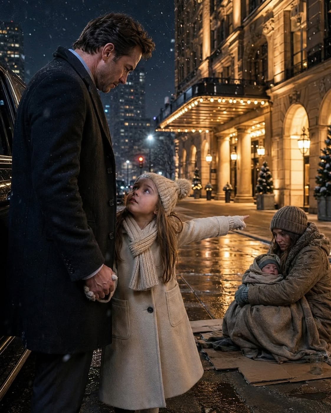 Michael Harrison stood under the freezing drizzle of the Seattle night, his tailored coat soaked through at the shoulders, but he didn't move an inch.