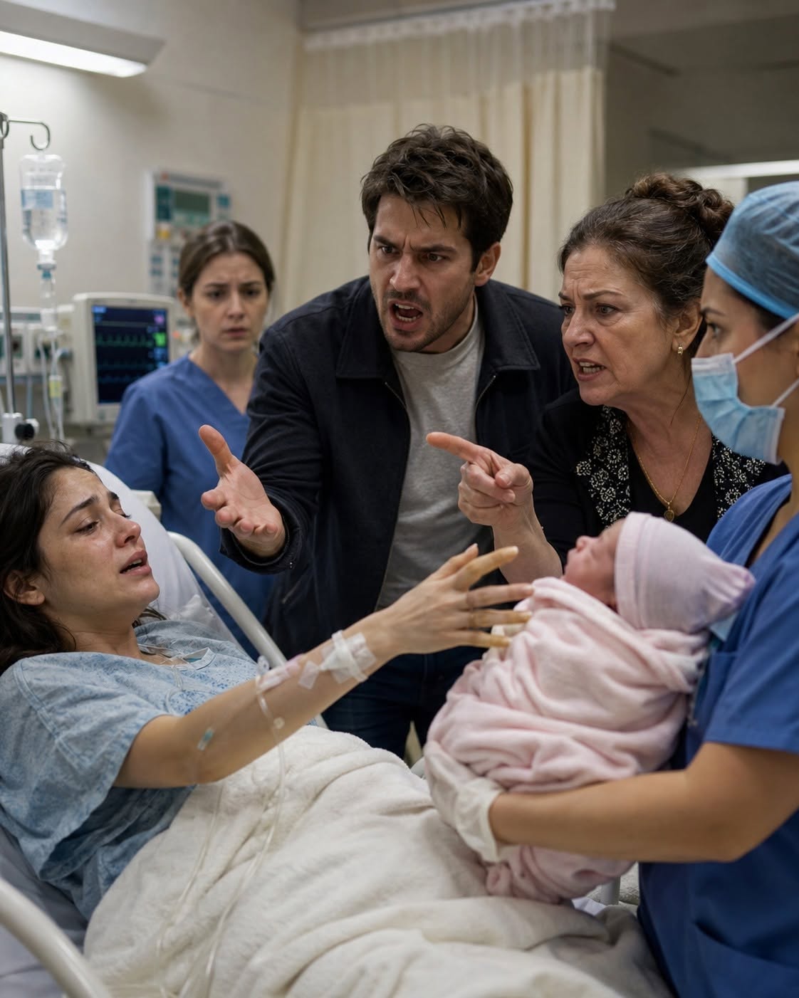 The hospital room felt like a cage. Caleb returned an hour after being kicked out, his face pale, holding a packet of legal-looking forms.