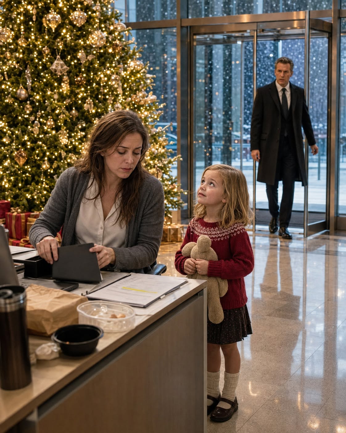 The lobby of Mercer Dynamics went deathly quiet, save for the soft instrumental Christmas carols droning from the overhead speakers.