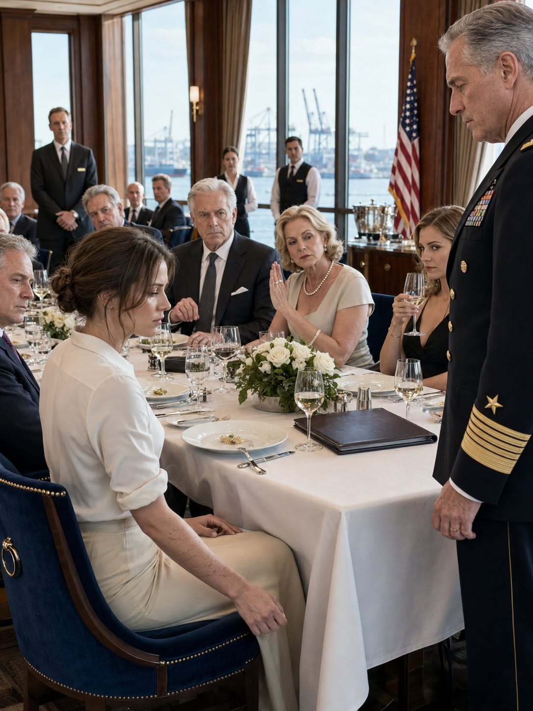 The double doors of the private dining room swung open, and the general manager of the Halcyon Harbor Club practically genuflected as he stepped aside.