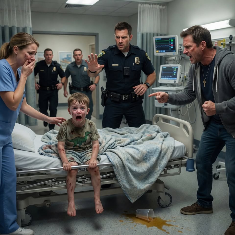 The heavy metal door of the emergency room seemed to trap the stale air inside, pressing down on Daniel’s chest like a lead weight. Travis Cole stood frozen ten feet away, his chest heaving, his eyes darting from Daniel to the hospital bed where Eli was now curled into a tight, trembling ball beneath the metal frame.