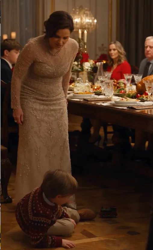The sharp crack of Luciano’s hand against Bernadette’s cheek reverberates through the grand dining room, silencing the chatter of the gathered capos and relatives. Bernadette stumbles backward, catching herself against the edge of the mahogany table, her eyes wide with shock and venom. For a moment, the only sound is the crackle of the wood fire in the hearth.