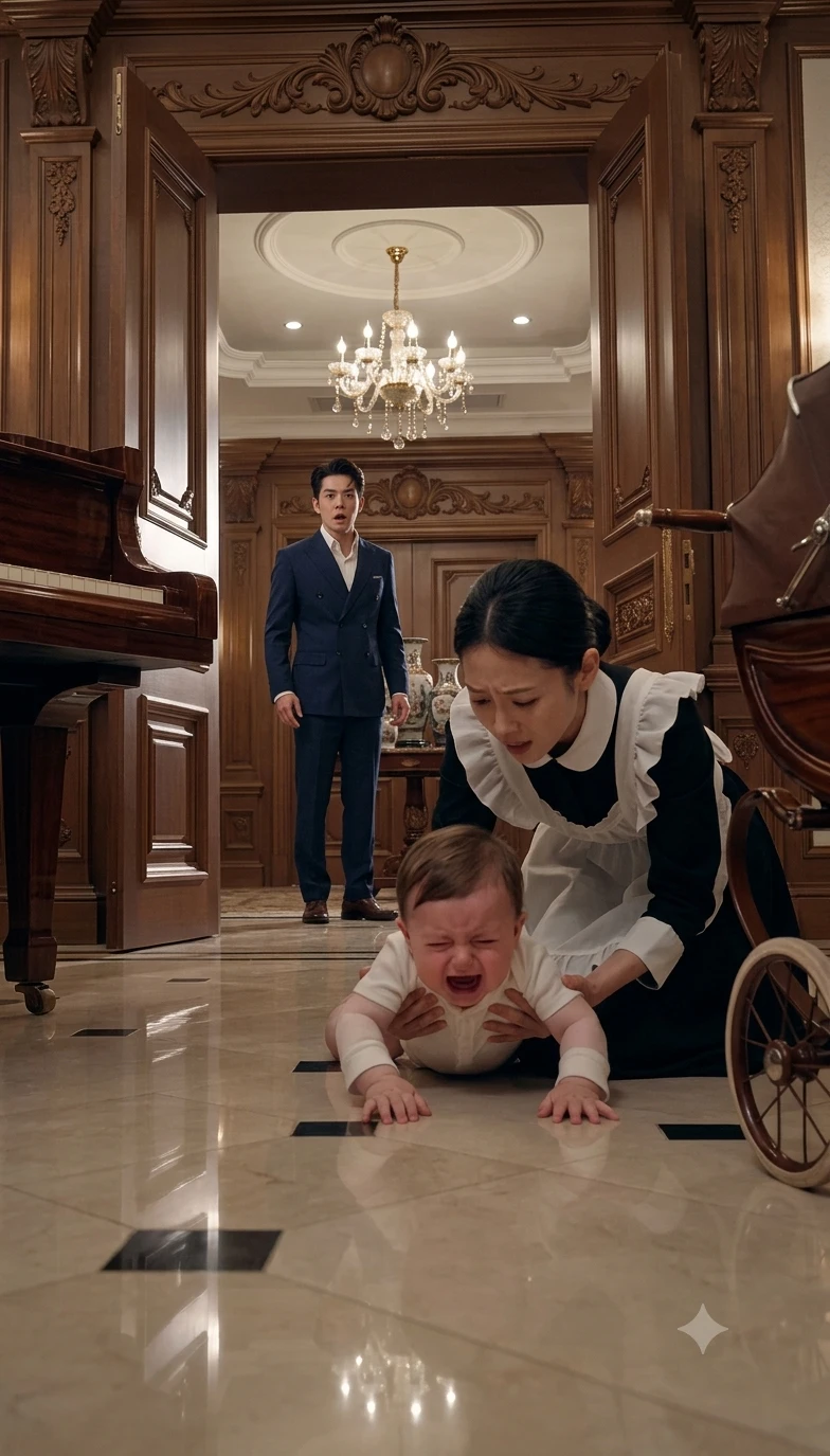 The crisp, heavy silence of the Westbridge Manor living room was suddenly shattered not by the music of the grand piano, but by a sharp, suffocating gasp.