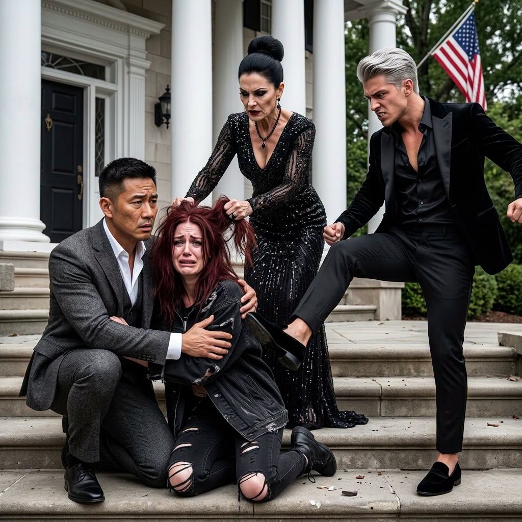 The silence following Sophia’s warning was heavier than the marble walls of the Whitmore estate. Chase’s hand hovered in mid-air, frozen inches from her shoulder. Margaret’s chest heaved, her face pale with rage, while Lucas looked at his wife as if seeing a stranger for the first time in five years.