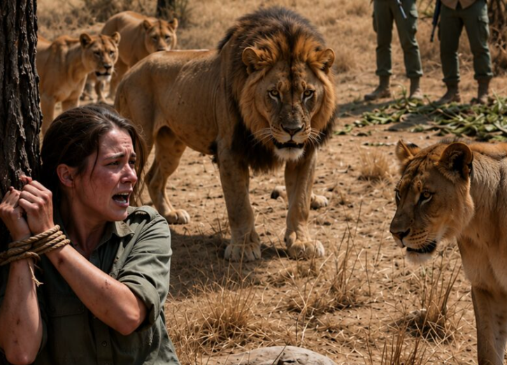 The massive male lion did not open his jaws to tear into her flesh. Instead, he stepped into her immediate space, lowered his majestic head, and softly pressed his cool nose against Emily’s cheek. A low, reverberating purr vibrated through his chest—a sound so deep it vibrated right into her ribs.