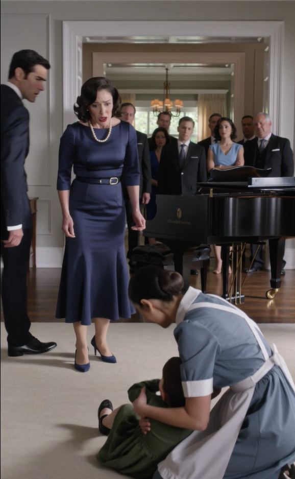 The billionaire’s fiancée pushed the maid’s little girl off the piano bench.