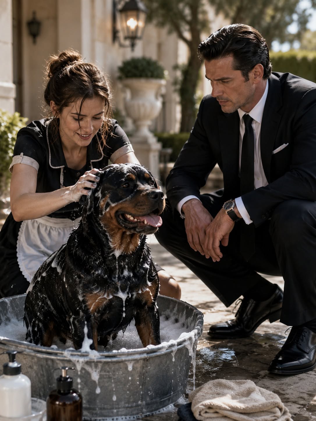 The Clumsy Maid Bathed the Mafia Boss’s Dog—Then the Boss Refused to Let Her Leave