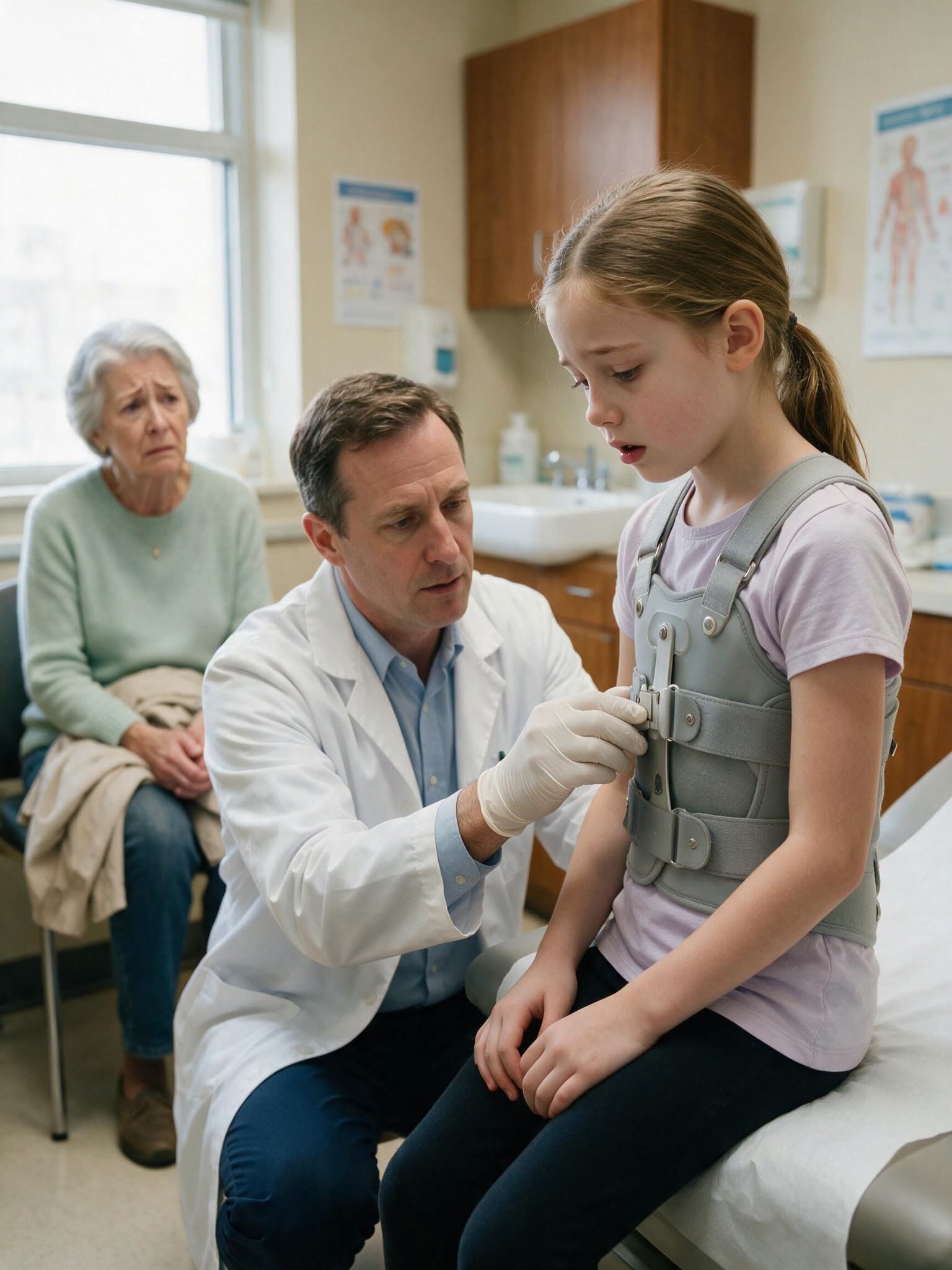 I was ten years old when my grandmother took me to an orthopedic clinic with a small padlock attached to my back brace. She told the doctor it was necessary so I wouldn’t take it off. At first, he said nothing. Then he asked for a cable cutter, unlocked the brace, and examined the marks it had left on my skin. When he finally turned to my father, he asked one question that changed everything.