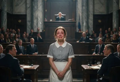 The courtroom air smelled of old paper, polished mahogany, and quiet cruelty. Clara sat at the defense table, her hands folded neatly in her lap to hide their trembling. Across the aisle, the Hamilton family’s legal counsel, a silver-haired shark named Harrison Vance, adjusted his gold-rimmed glasses with an air of absolute boredom, as if he were attending a routine board meeting rather than destroying an innocent woman’s life.