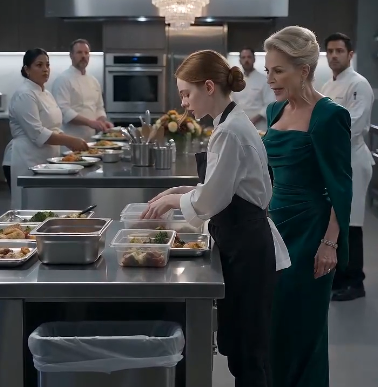 The rich woman was furious because the young chef had refused to throw away the leftover food.
