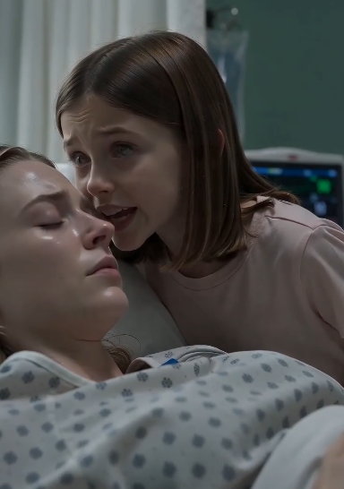 Minutes after giving birth, my 8-year-old daughter leaned in close and whispered, “Mom… get under the bed. Now.”