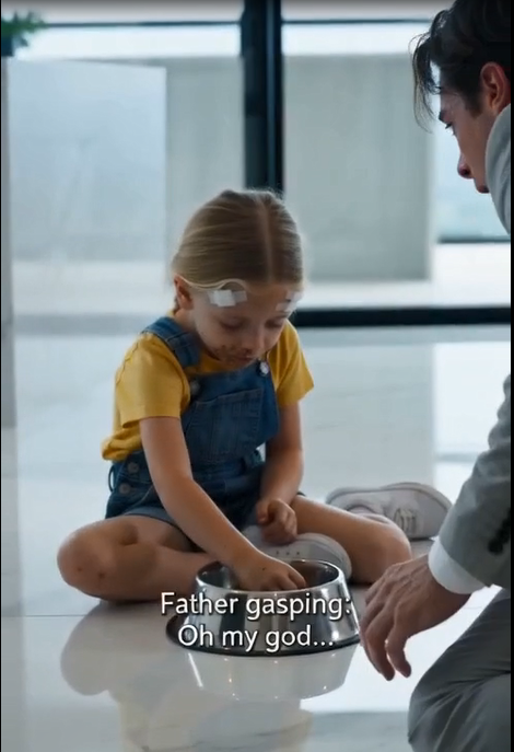 The billionaire froze when he found his 7-year-old daughter eating dog food on the pantry floor. Not because of the mess... Because of the fear in her eyes.