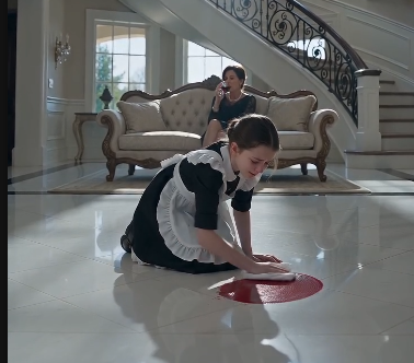 "The billionaire father came home expecting silence… and found his real daughter scrubbing the marble floor with her bare hands.