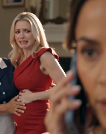 The pregnant woman tumbled down the stairs. But the attacker was the one who cried. The fall on the grand staircase ""You ruined my life!"" The blonde woman screamed as she shoved her.