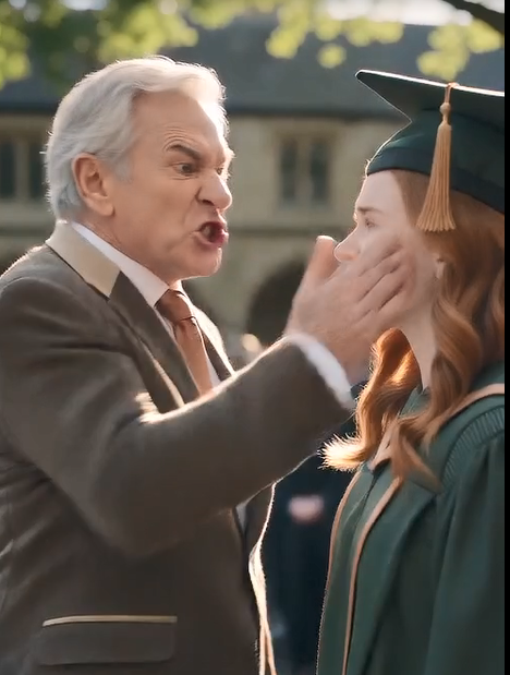 The sound of my father's hand hitting my face was louder than the graduation applause. For five hundred people standing in that university courtyard...