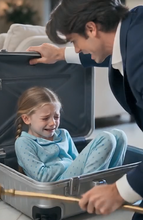 **A terrified little girl is pounding from inside a locked hard-shell suitcase in a Connecticut mansion. “Daddy… please open it before she comes back.”***