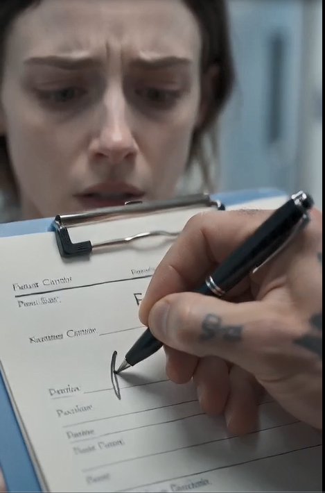 MY HUSBAND ABANDONED ME AND OUR NEWBORN AT THE HOSPITAL—THEN A TATTOOED STRANGER SIGNED THE “FATHER” LINE… AND REVEALED THE SECRET THAT BROUGHT MY EX-HUSBAND TO HIS KNEEES