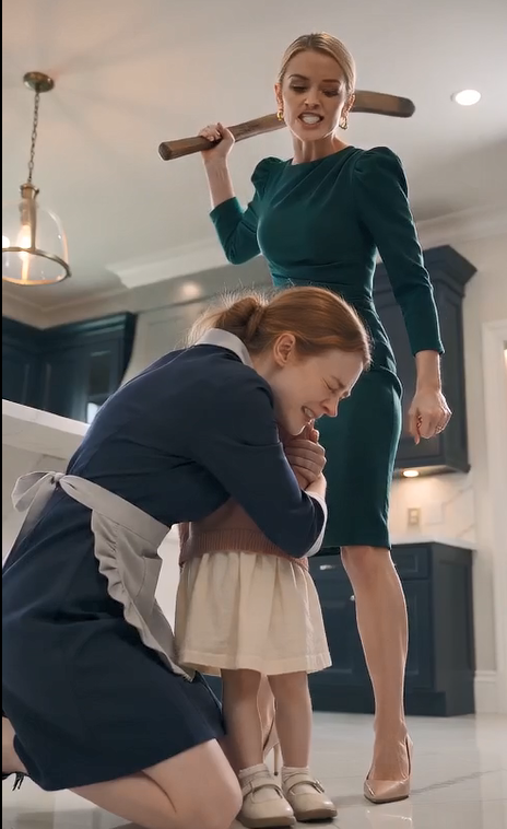 The Maid Shielded Her Little Girl From His Fiancée’s Blow—Then the Child Looked at the Millionaire and Whispered, “Daddy…”