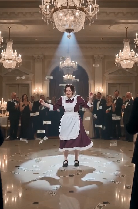 Victoria: Dance faster! Everyone wants to see how much a poor maid will do for money! Sarah: Please stop this. I am only here to clean the floors for my shift.