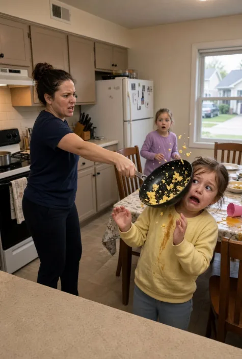 During Breakfast, My Innocent 4-Year-Old Daughter Mistakenly Sat At My Niece’s Table And Started Eating. My Sister Saw It And Thr3w The Hot Pan Onto Her Face, Leaving Her Unconscious.