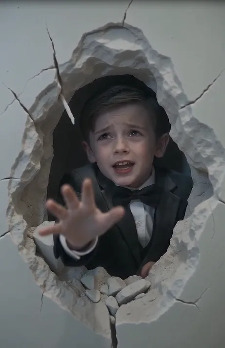 The billionaire father was told his son had died. Then the maid smashed open the wall."" The boy behind the plaster.